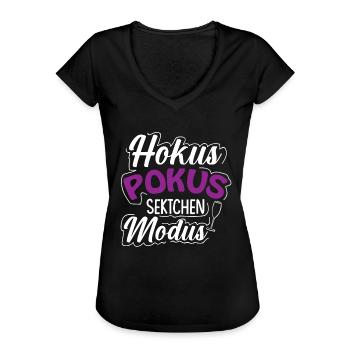Hokus Pokus Sektchen Modus | Sektchen Mädels - Frauen Vintage T-Shirt - Schwarz - Vorne - Danielle (179cm)