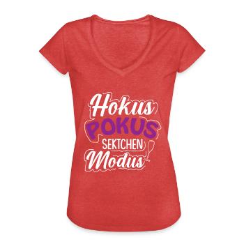 Hokus Pokus Sektchen Modus | Sektchen Mädels - Frauen Vintage T-Shirt - Rot meliert - Vorne - Danielle (179cm)