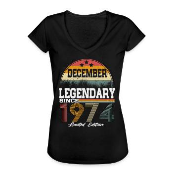 Legenden wurden im Dezember 1974 geboren - Frauen Vintage T-Shirt - Schwarz - Vorne - Danielle (179cm)