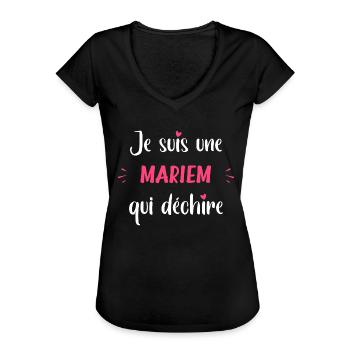 Je suis une MARIEM qui déchire - T-shirt vintage Femme - noir - Devant - Danielle (179cm)