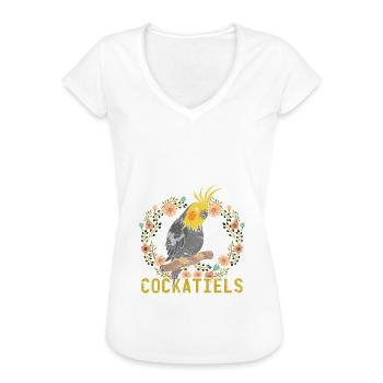 Haustier Vogelliebhaber Geschenk Nymphensittich - Frauen Vintage T-Shirt - Schwarz - Vorne - Danielle (179cm)