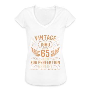 65 Geburtstag Vintage Jahrgang 1960 geboren - Frauen Vintage T-Shirt - Schwarz - Vorne