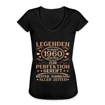1960 Jahrgang geboren Vintage 1960 Geschenk - Frauen Vintage T-Shirt - Schwarz - Vorne