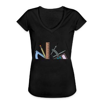 Mathematicien - T-shirt vintage Femme - noir - Devant - Danielle (179cm)