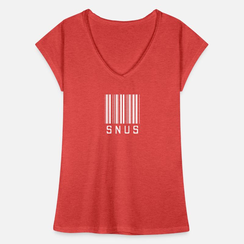 Snus Strichcode Lustig Tabak Kautabak Frauen Vintage T-Shirt