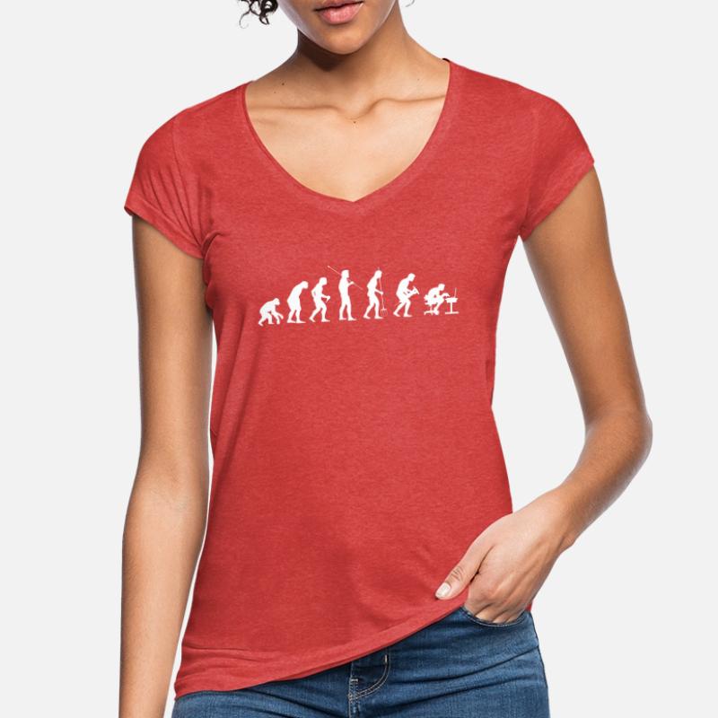 Programmierer Computer PC Gamer Evolution Frauen Vintage T-Shirt