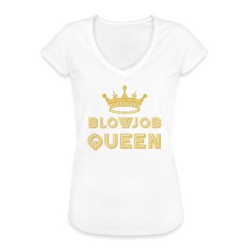 Pipe Queen Domina Cumslut Cum Sexe - T-shirt vintage Femme - noir - Devant - Danielle (179cm)