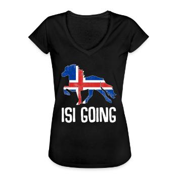 Isi Islandpferd Pony Islandpferde Spruch Geschenk - Frauen Vintage T-Shirt - Schwarz - Vorne - Danielle (179cm)