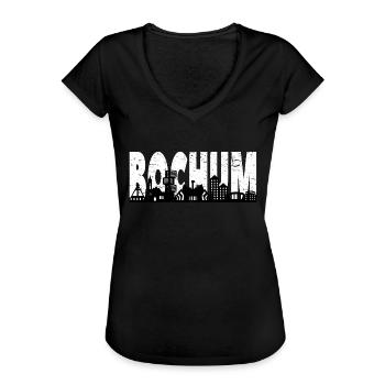 Bochum Skyline Stadt - Frauen Vintage T-Shirt - Schwarz - Vorne - Danielle (179cm)