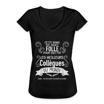 Collègues femmes, cette nana collègue - T-shirt vintage Femme - noir - Devant - Danielle (179cm)
