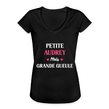 Petite Audrey mais grande gueule - T-shirt vintage Femme - noir - Devant - Danielle (179cm)