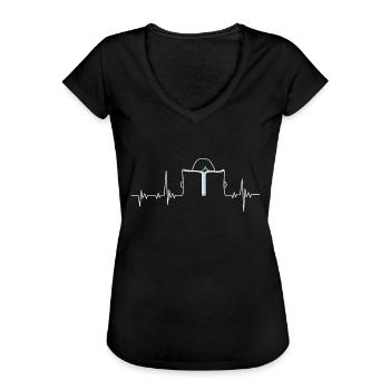 Lesen Herzschlag Puls - Frauen Vintage T-Shirt - Schwarz - Vorne - Danielle (179cm)