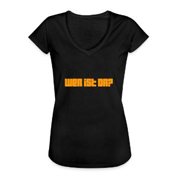 wer da? - Frauen Vintage T-Shirt - Schwarz - Vorne - Danielle (179cm)