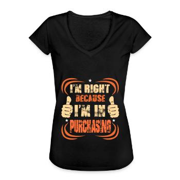 Profession du service des achats disant cadeau drôle - T-shirt vintage Femme - noir - Devant - Danielle (179cm)