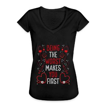 Sjov Triage Nurse værst gør din første Triage - Dame vintage T-shirt - sort - Foran