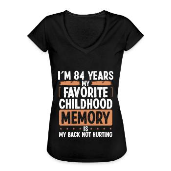 Humour de 84 ans Mémoire d’enfance Idée drôle - T-shirt vintage Femme - noir - Devant