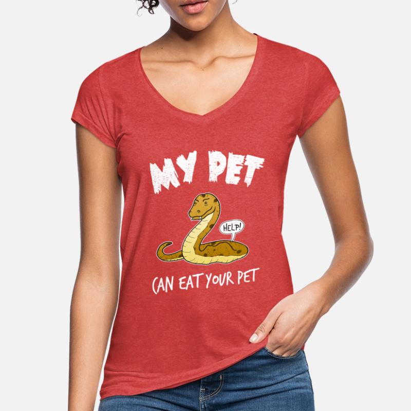 Cadeau drôle d'animal familier de python de serpent T-shirt vintage Femme