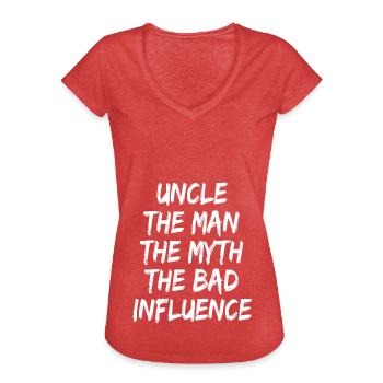 Uncle The Man The Myth The Bad Influence - Uncle ! - Frauen Vintage T-Shirt - Rot meliert - Vorne - Danielle (179cm)