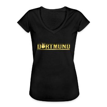 Dortmund Fußballverein - Frauen Vintage T-Shirt - Schwarz - Vorne - Danielle (179cm)