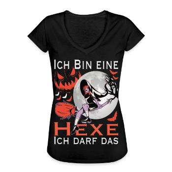 Ich bin eine Hexe ich darf das - Halloween hexe - Frauen Vintage T-Shirt - Schwarz - Vorne