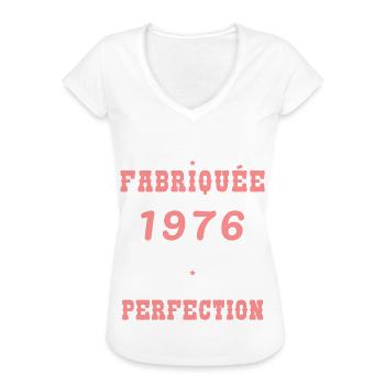 1976 – Vintage – Aged to perfection - Women's Vintage T-Shirt - black - Front - Danielle (179cm)