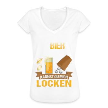 Mit Bier Und Schocken Kannst Du Mich Locken Knobel - Frauen Vintage T-Shirt - Schwarz - Vorne - Danielle (179cm)