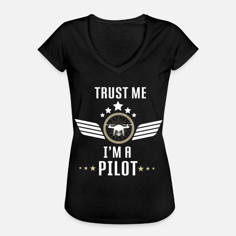 Drone Drone Pilot Drones quadcopter drone - Women's Vintage T-Shirt - black