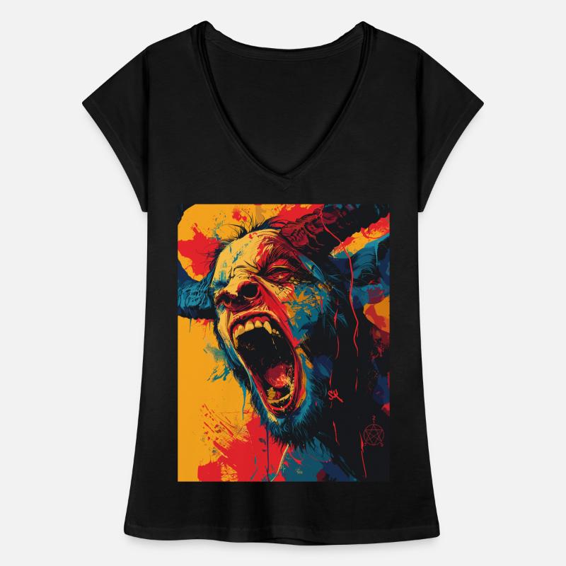 The Devil mit Pentagramm Frauen Vintage T-Shirt