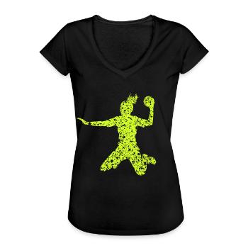 Echte Mädchen spielen Handball - Frauen Vintage T-Shirt - Schwarz - Vorne