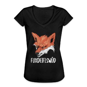 Fuchse Füchse Fuchsliebhaber Fuxdeifelswüd Fox - Frauen Vintage T-Shirt - Schwarz - Vorne