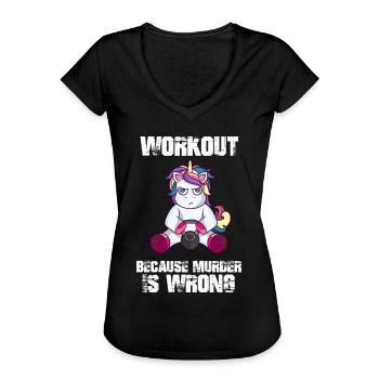 Training Workout Einhorn Laune lustiger Spruch - Frauen Vintage T-Shirt - Schwarz - Vorne - Danielle (179cm)
