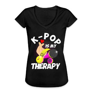 K-Pop Fan K-Pop Merchandise K-Pop Geschenk - Frauen Vintage T-Shirt - Schwarz - Vorne