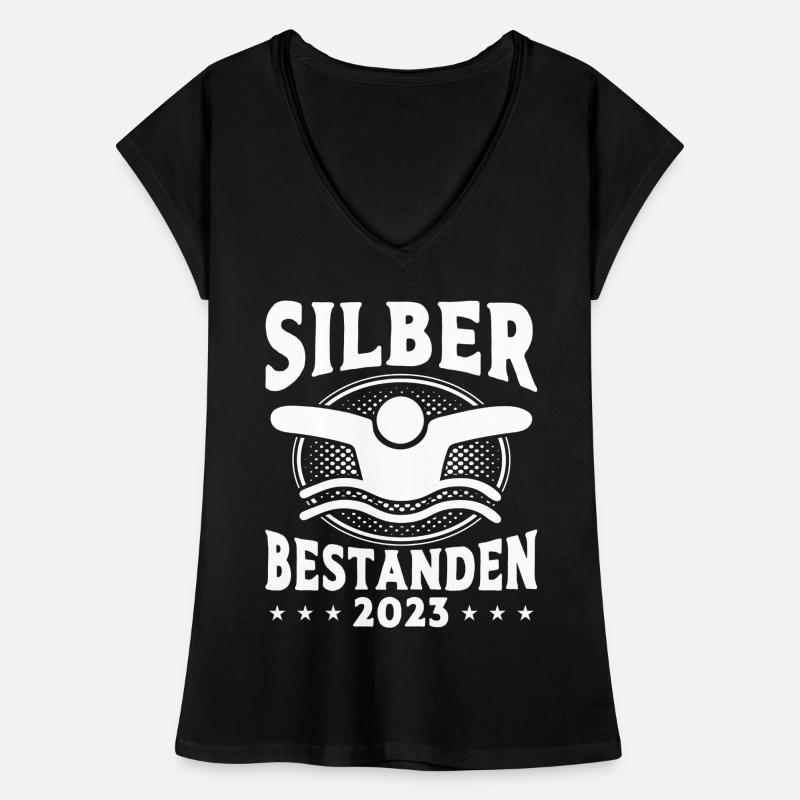Silber Schwimmer Prüfung Silber Schwimmabzeichen Frauen Vintage T-Shirt