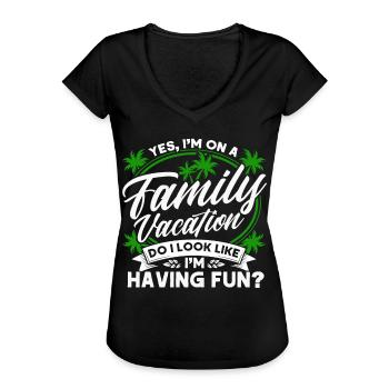 Autoreise Urlaub Familie Urlaub Familie Geschenk - Frauen Vintage T-Shirt - Schwarz - Vorne - Danielle (179cm)