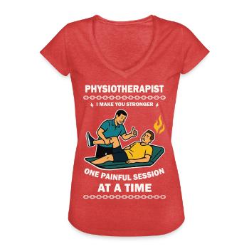 Physiotherapie mit Humor Patienten stärker machen - Frauen Vintage T-Shirt - Rot meliert - Vorne - Danielle (179cm)