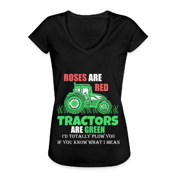 Tracteur Trekker Farmer Farmer - T-shirt vintage Femme - noir - Devant - Danielle (179cm)