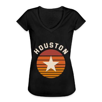 Texas Cadeau Huston Austin Dallas El Paso Rodeo - T-shirt vintage Femme - noir - Devant - Danielle (179cm)