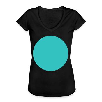Kreis - Rund - Turkis - Blau - Frauen Vintage T-Shirt - Schwarz - Vorne