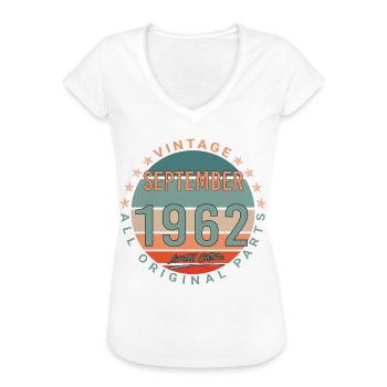 Né en septembre 1962 Vintage - T-shirt vintage Femme - noir - Devant - Danielle (179cm)