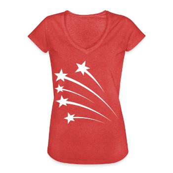 Stars White - Women's Vintage T-Shirt - heather red - Front - Danielle (179cm)