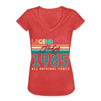 Geboren 1985 Im Juli - Frauen Vintage T-Shirt - Rot meliert - Vorne - Danielle (179cm)
