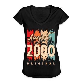 Month of birth August 2000 - Women's Vintage T-Shirt - black - Front - Danielle (179cm)