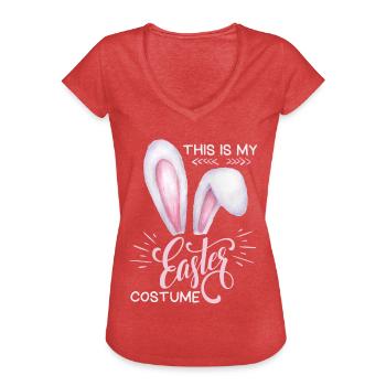 Easter , funny saying, rabbit ears, Easter - Women's Vintage T-Shirt - heather red - Front - Danielle (179cm)