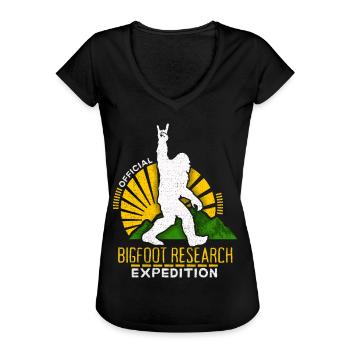 Bigfoot-Monster, Zombie-Monster, Yeti-Monster - Frauen Vintage T-Shirt - Schwarz - Vorne - Danielle (179cm)