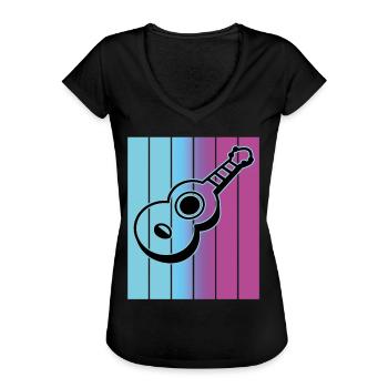 Ukuleles Vitage - Women's Vintage T-Shirt - black - Front - Danielle (179cm)