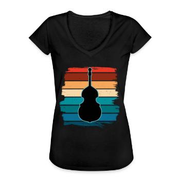 Contrebasse - T-shirt vintage Femme - noir - Devant - Danielle (179cm)