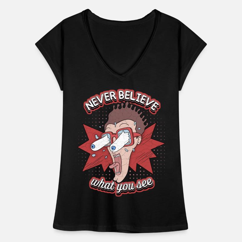 Comic, Comic Strips, Crazy Man, Funny Saying Women's Vintage T-Shirt