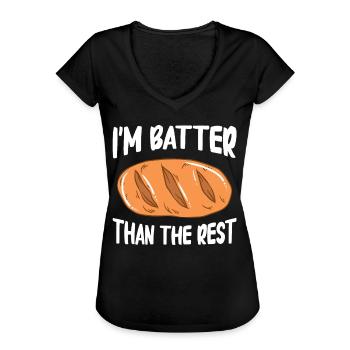 Brot backen Bäcker Bäckerei Brot machen - Frauen Vintage T-Shirt - Schwarz - Vorne