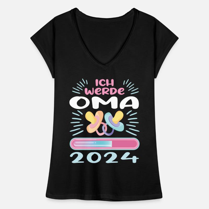 Oma 2024 werdende Oma 2024 Loading Frauen Vintage T-Shirt