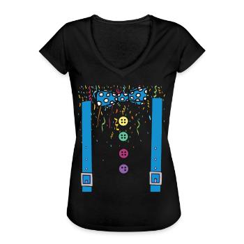 Karneval Kostüm Fasching Fastnacht - Frauen Vintage T-Shirt - Schwarz - Vorne
